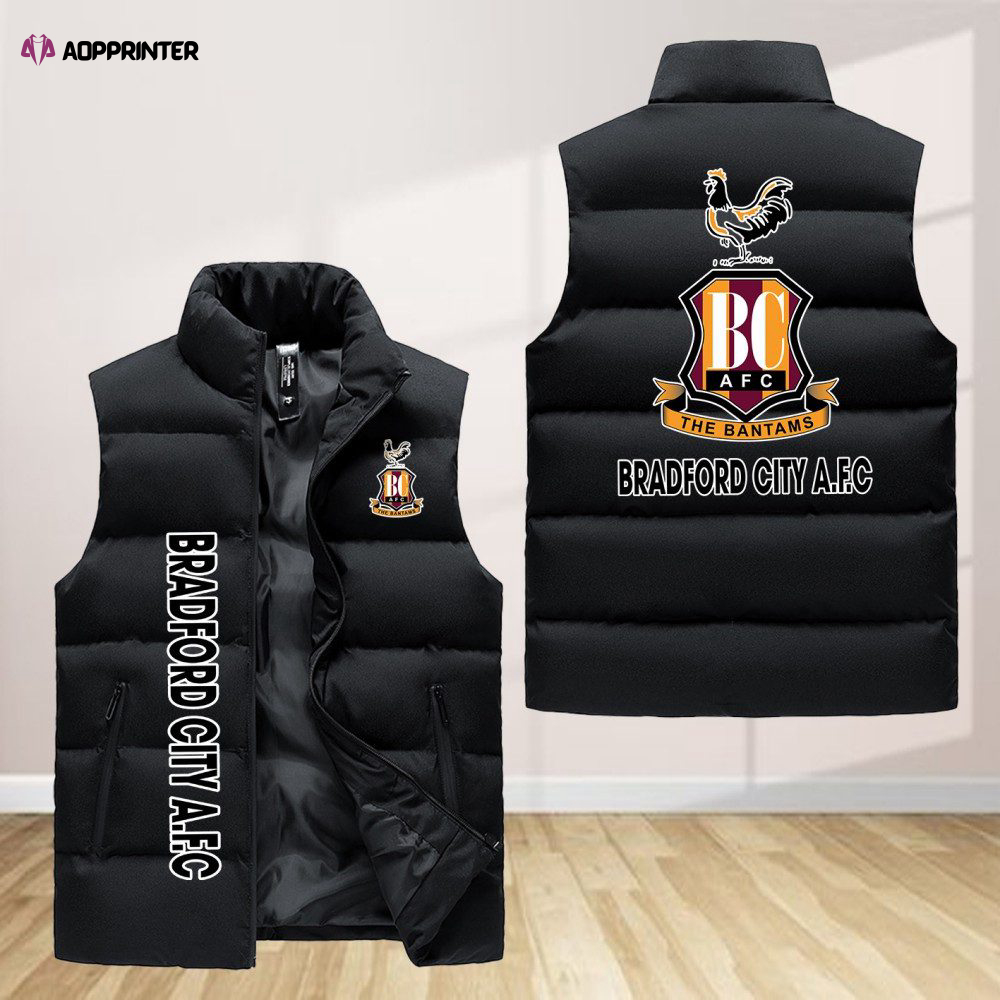 bradford city sleeveless puffer jacket custom for fans gifts