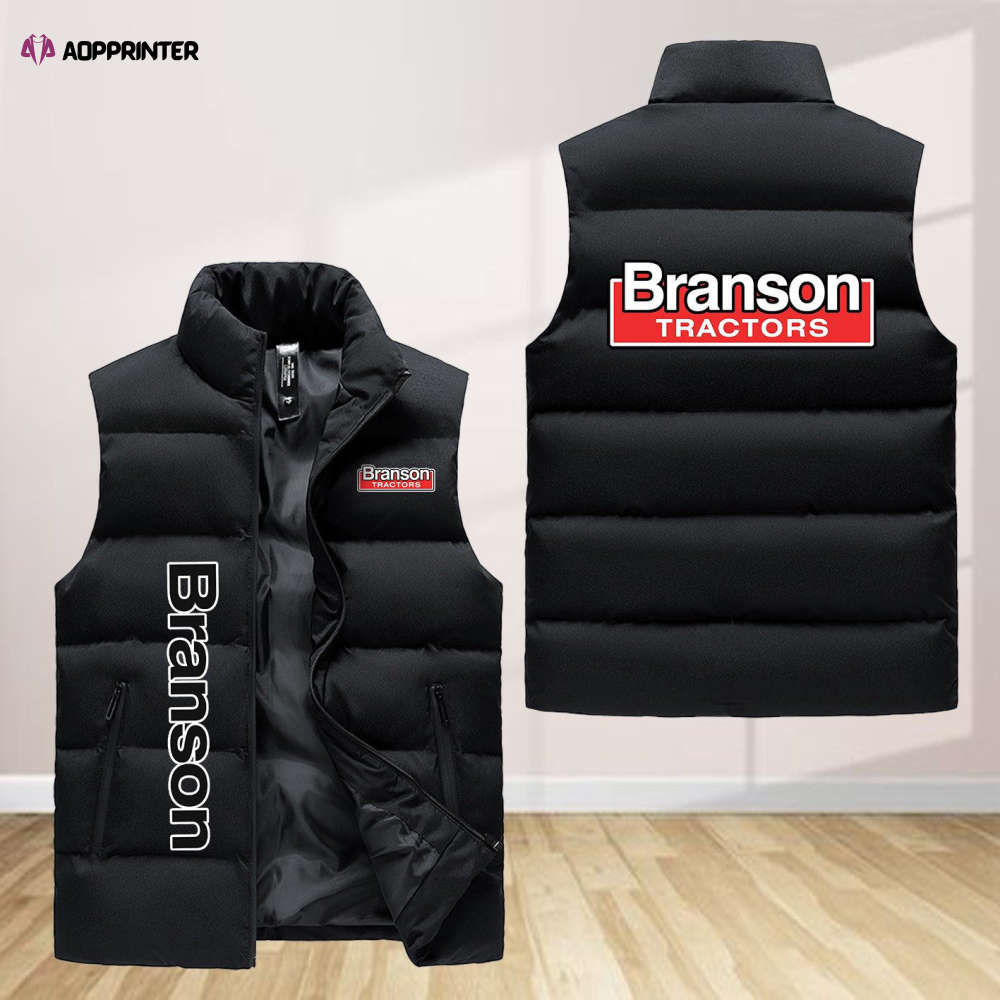 branson tractors sleeveless puffer jacket custom for fans gifts