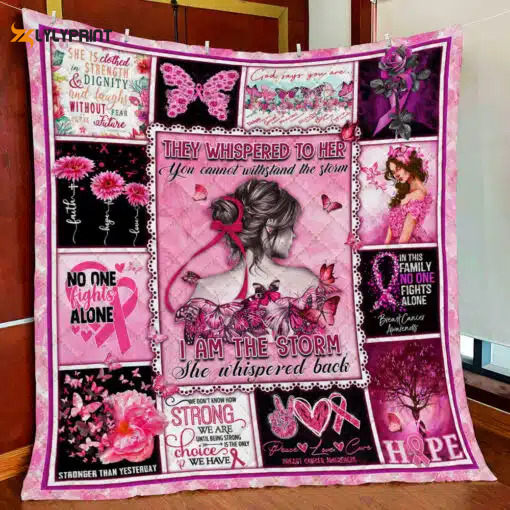 breast cancer quilt blanket for fans home decor gift 2a