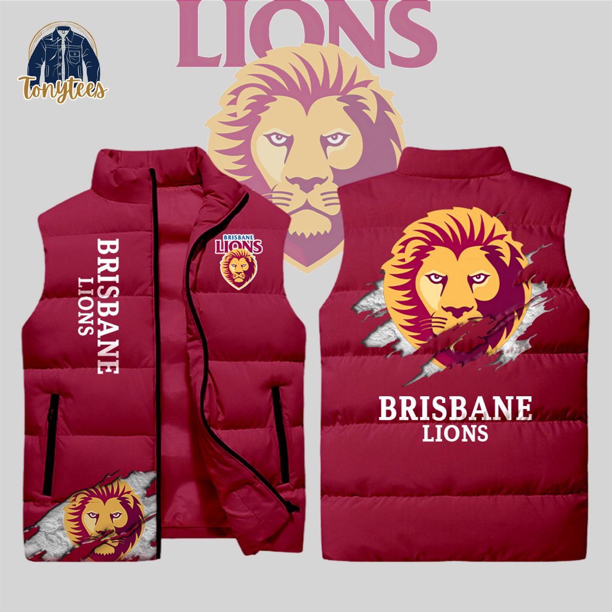 brisbane lions afl sleeveless jacket 1 f4od9