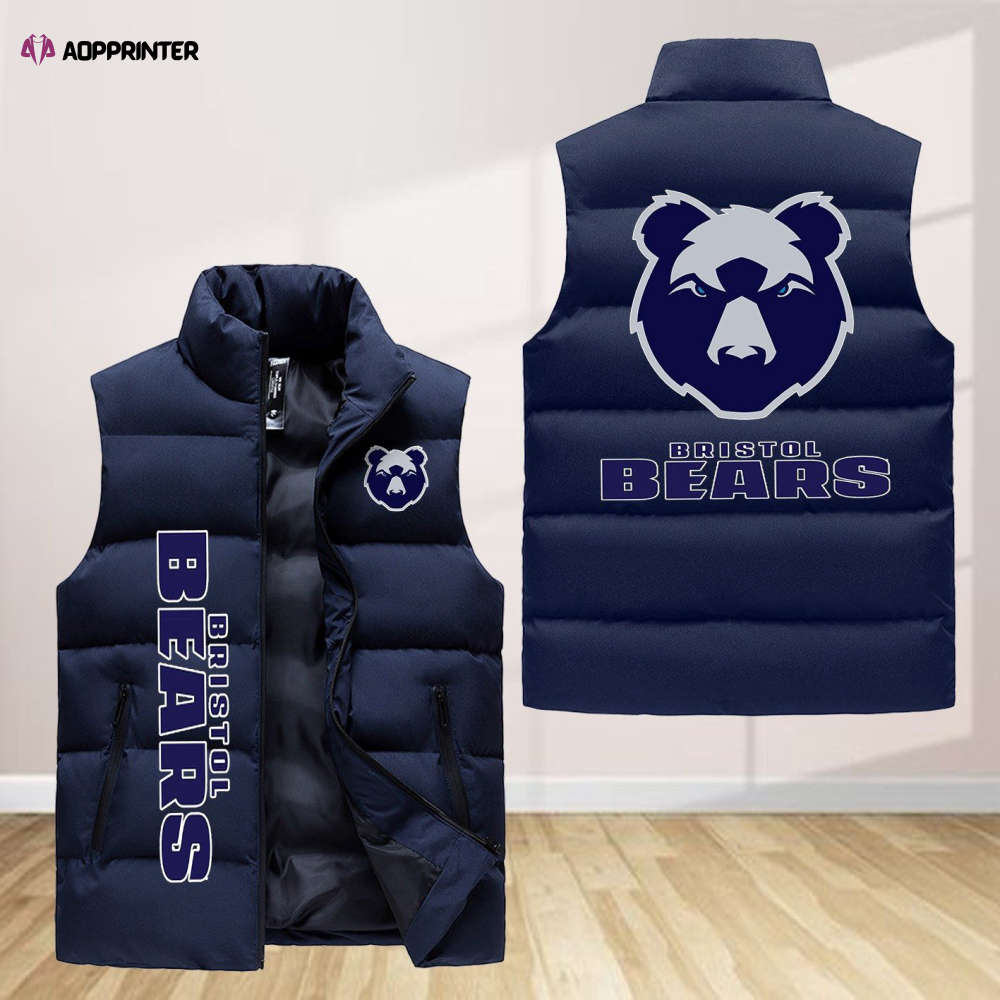 bristol bears sleeveless puffer jacket custom for fans gifts