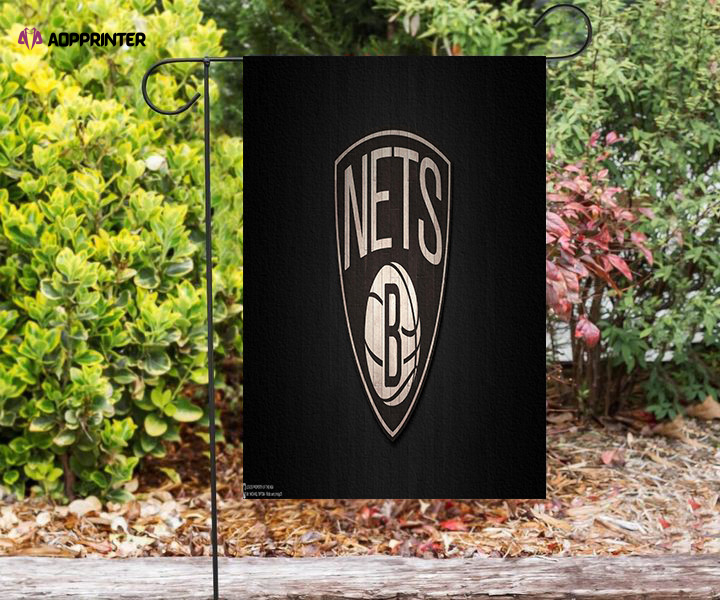 brooklyn nets black wood1 double sided printing garden flag home decor gifts