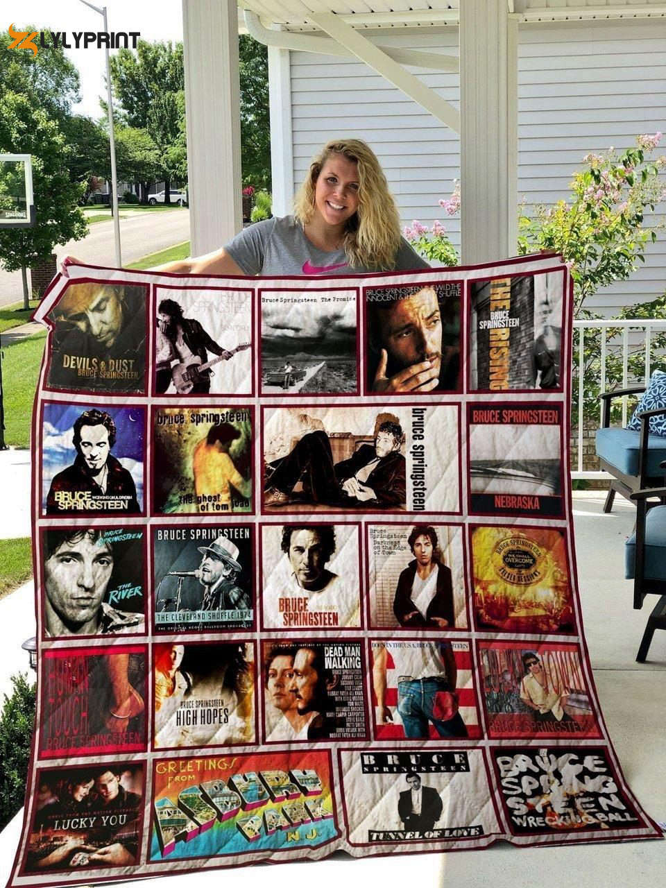 bruce springsteen quilt blanket for fans home decor gift 1