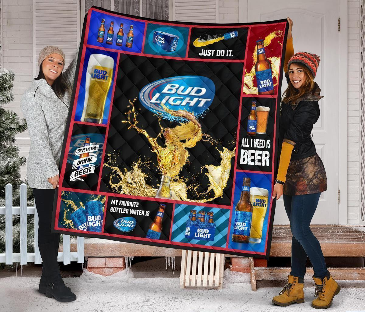 bud light quilt blanket beer lover funny gift idea ssdjd