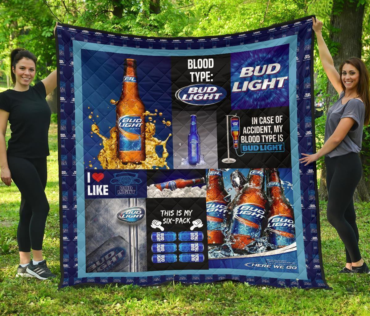 bud light quilt blanket funny for beer lover ne8s8