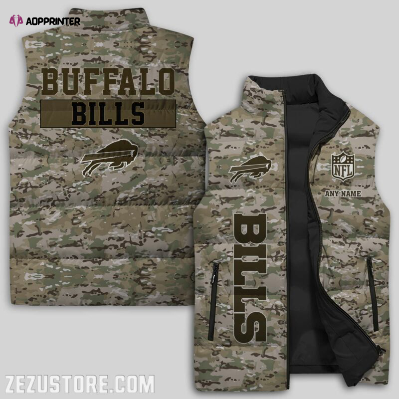 buffalo bills nfl sleeveless puffer jacket custom for fans spj1912