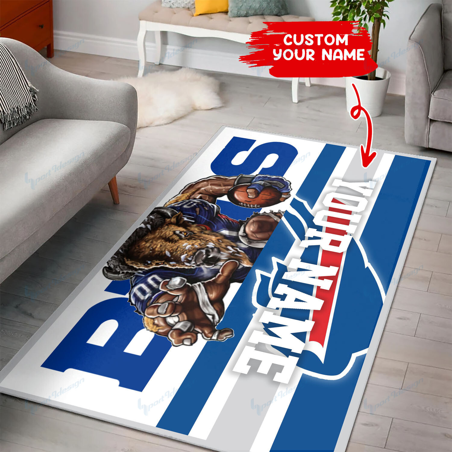 buffalo bills personalized premium rectangle rug 9 6pgoo