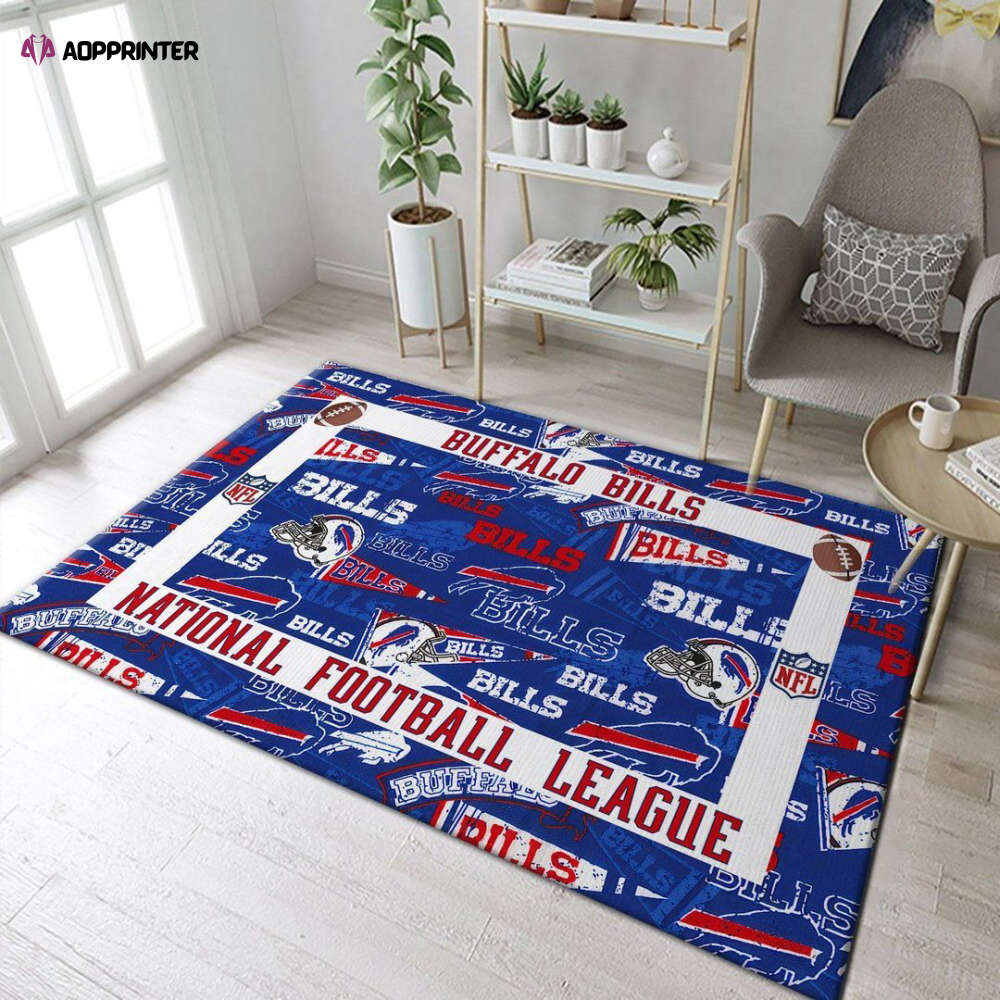 buffalo bills rug living room floor decor fan gifts 129