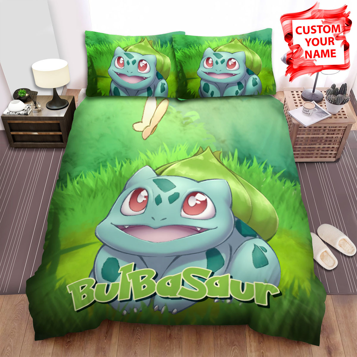 bulbasaur watching butterfly duvet cover bedroom sets comfortable bedding sets f6y3v