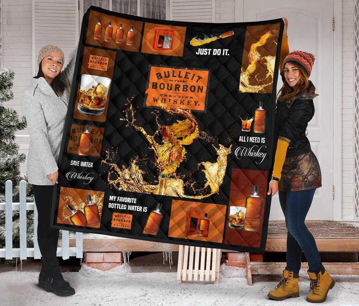 bulleit bourbon quilt blanket all i need is whisky gift idea wbkzt