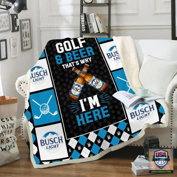 busch light golf and beer thats why im here blanket woven blanket hk0fd