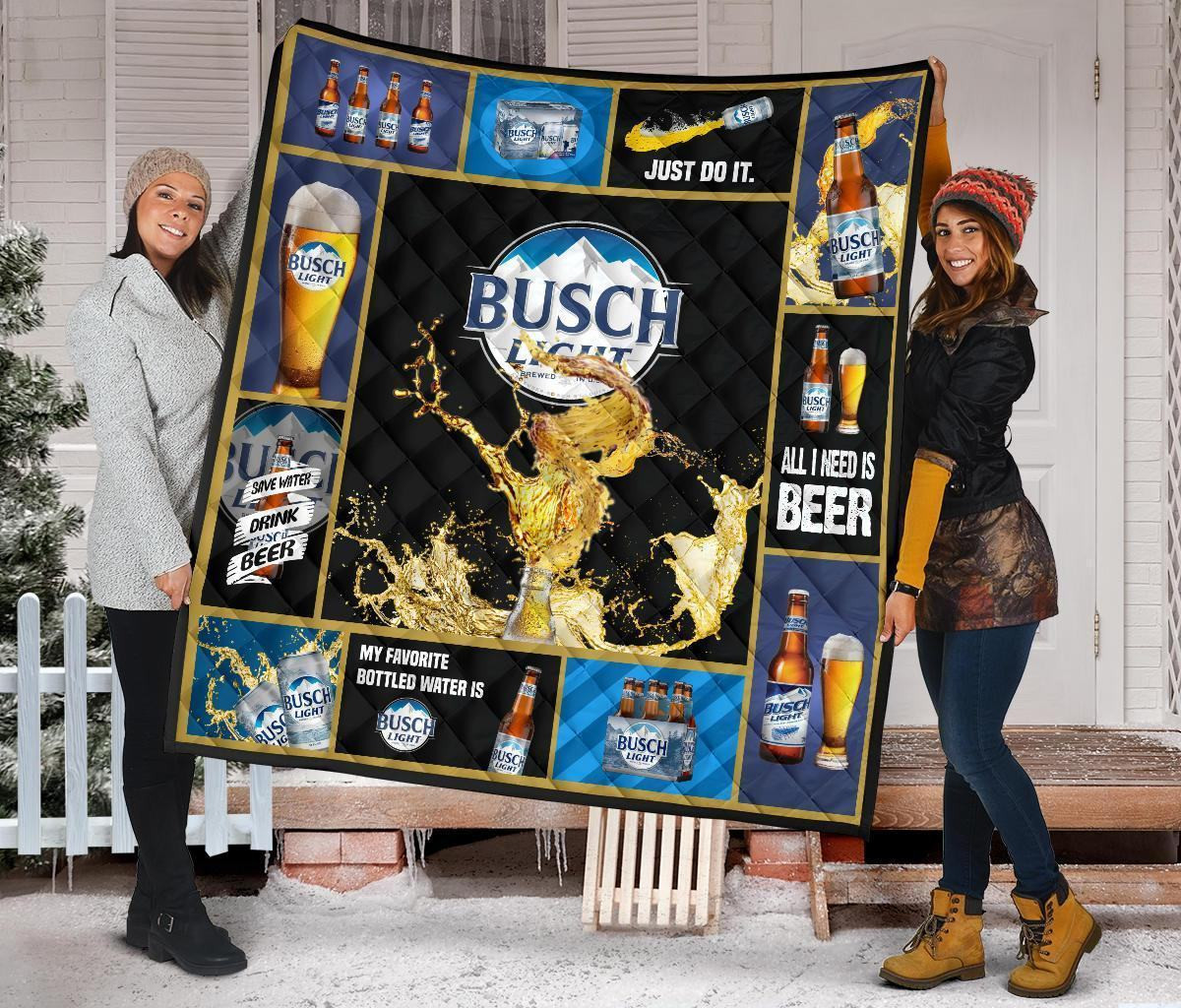 busch light quilt blanket beer lover funny gift rqvny