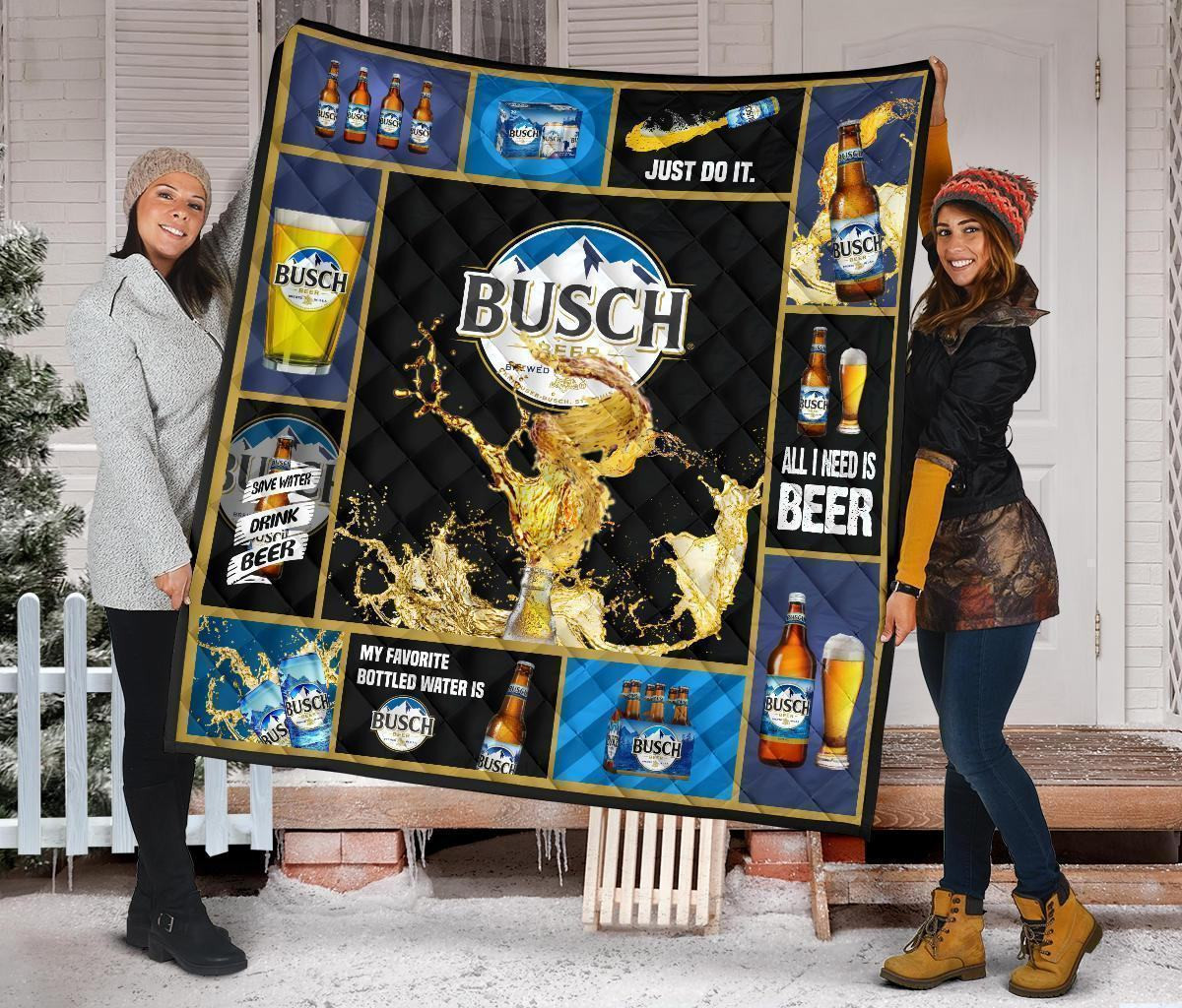 busch quilt blanket beer lover funny gift ysfup