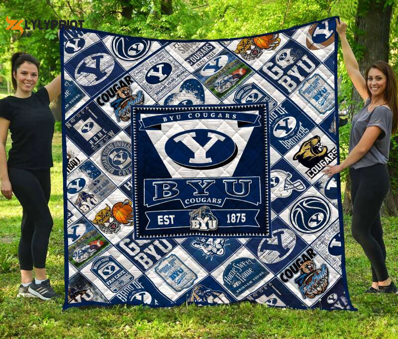 byu cougars 3d customized quilt blanket