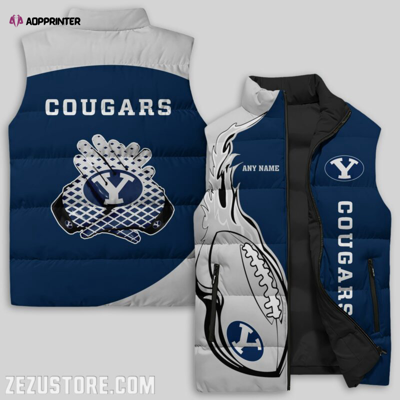 byu cougars ncaa sleeveless puffer jacket custom for fans gifts 1