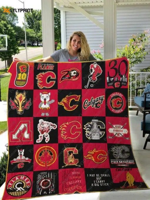 calgary flames 1 quilt blanket 1