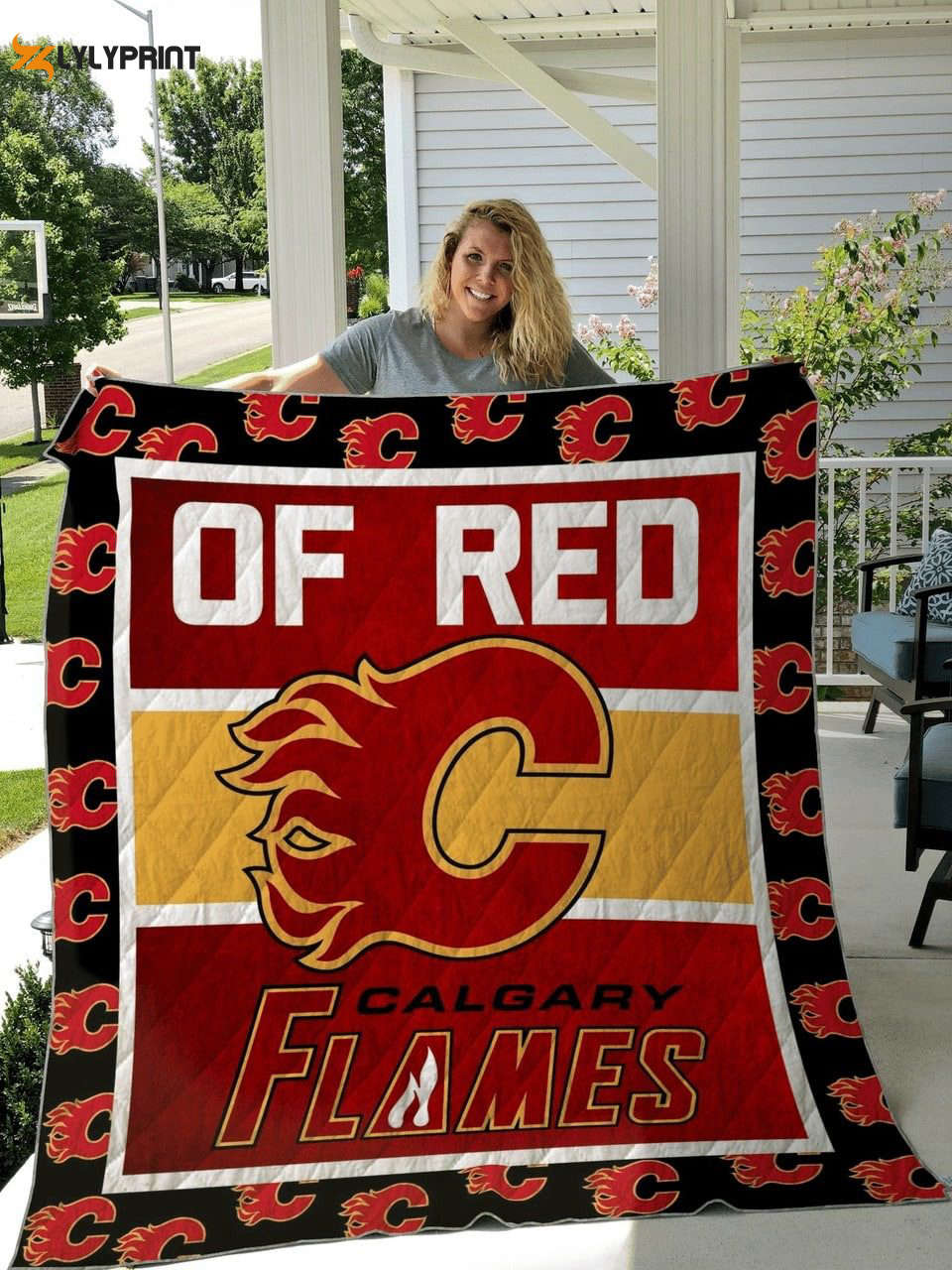 calgary flames 2 quilt blanket 1