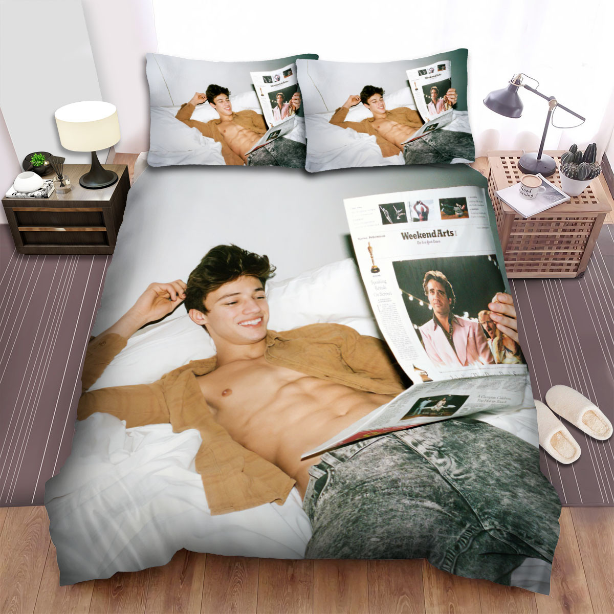 cameron dallas newspaper bed sheets spread comforter duvet cover bedding sets nfvd1