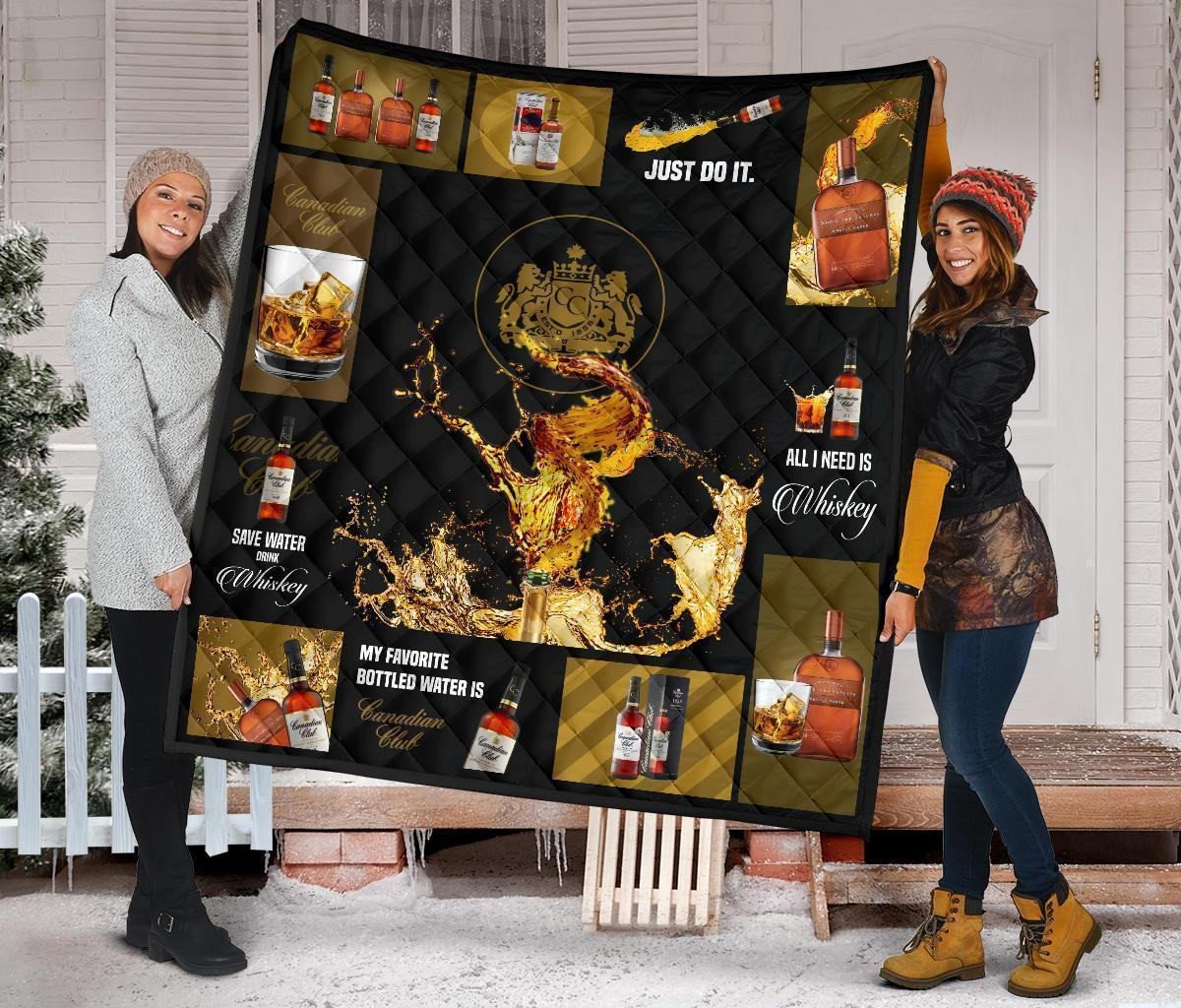 canadian club quilt blanket all i need is whisky gift idea utgzm