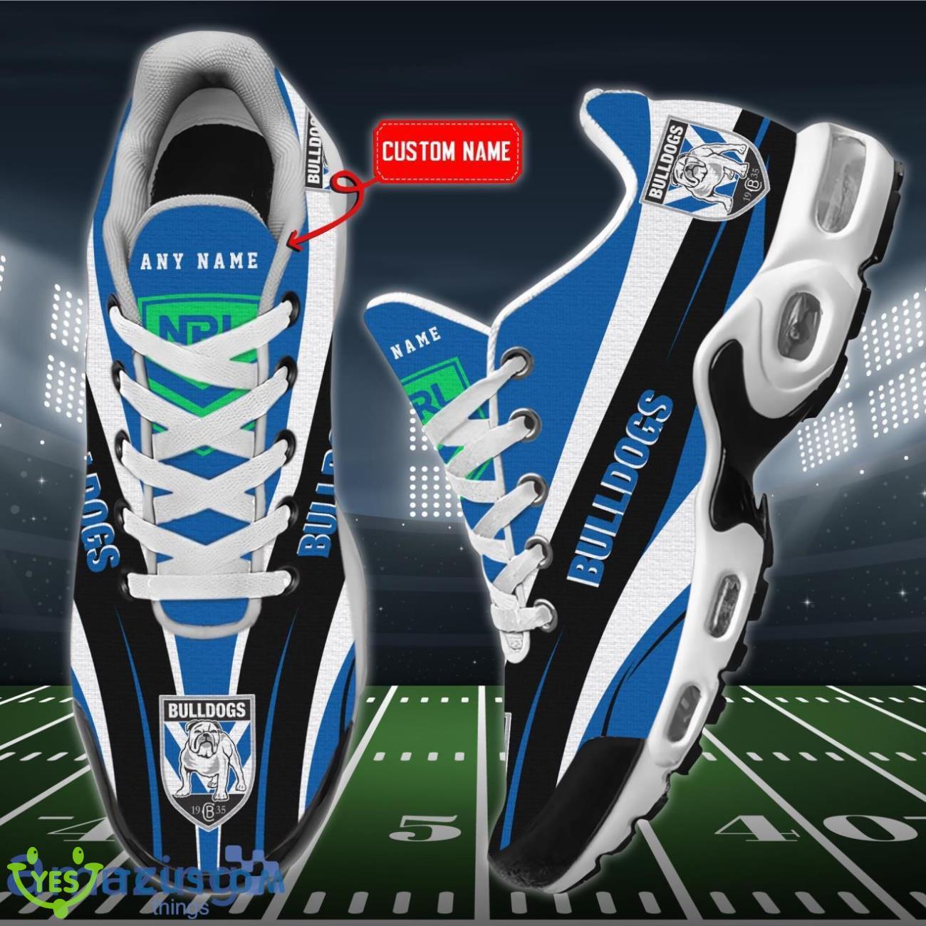 canterbury bankstown bulldogs premium air cushion sport shoes custom name for real fans