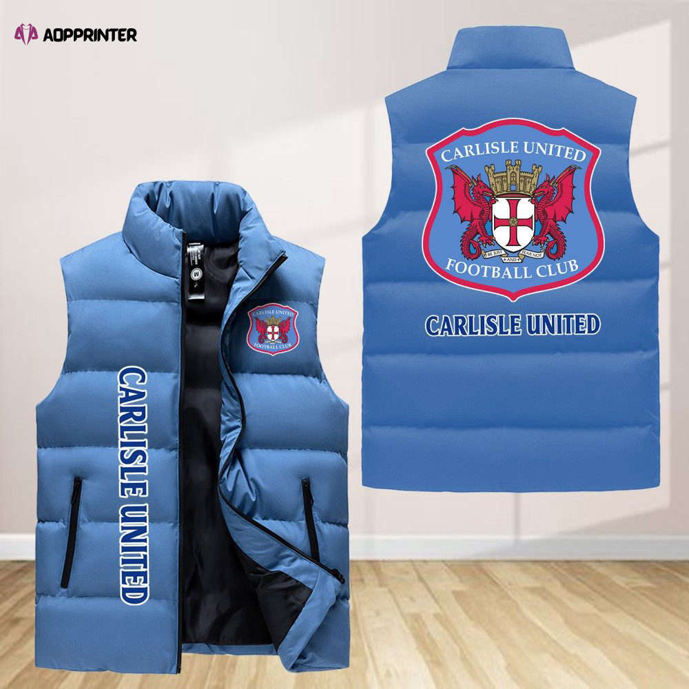 carlisle united sleeveless puffer jacket custom for fans spj0187