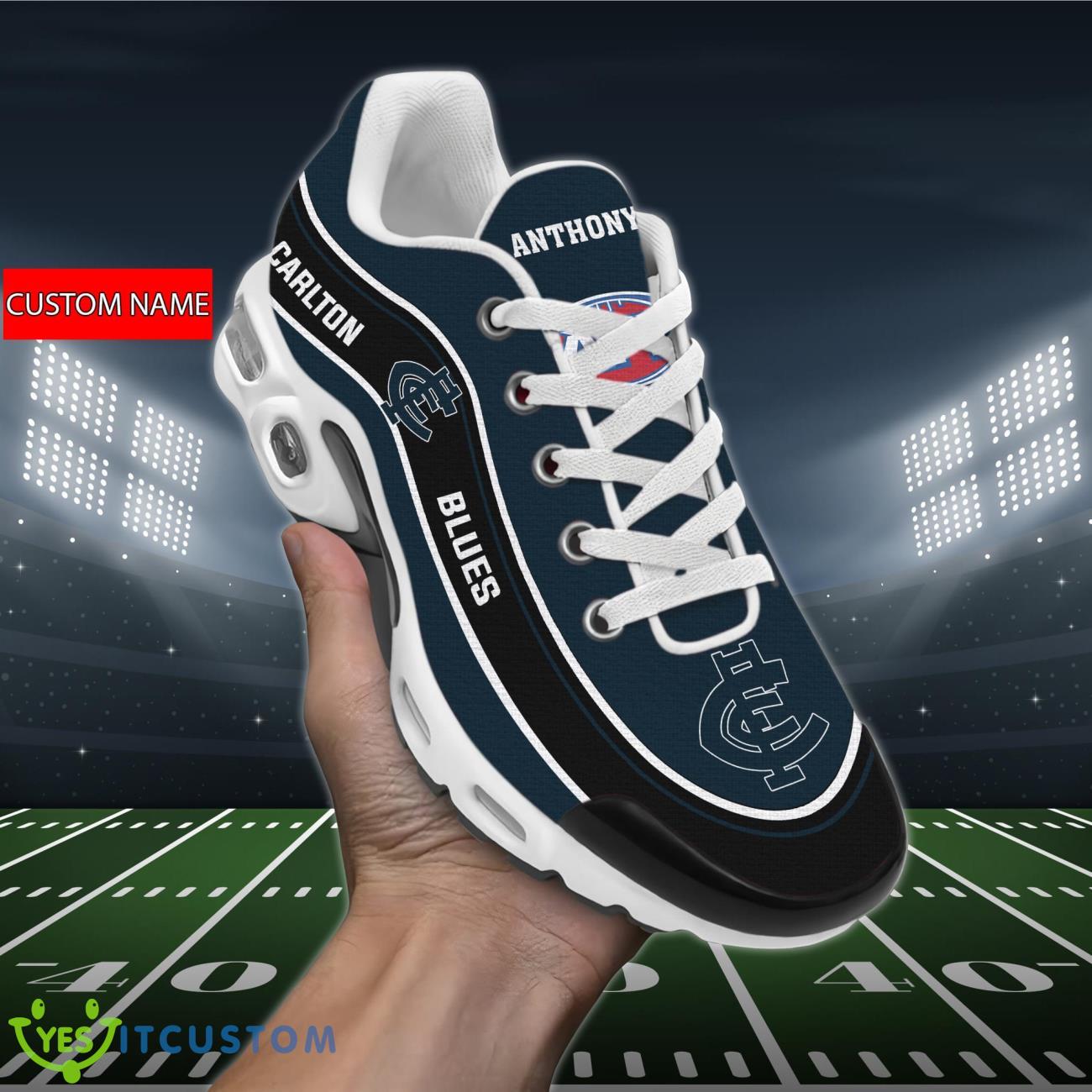 carlton blues air cushion sports shoes custom name for fans