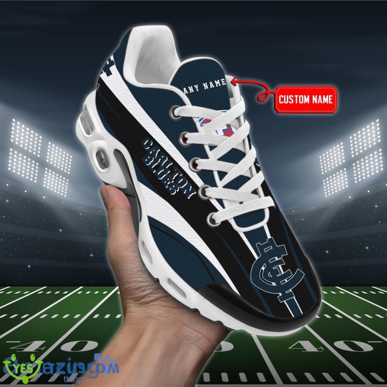 carlton blues premium air cushion sport shoes custom name for real fans