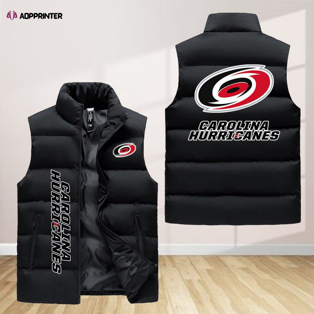 carolina hurricanes sleeveless puffer jacket custom for fans gifts