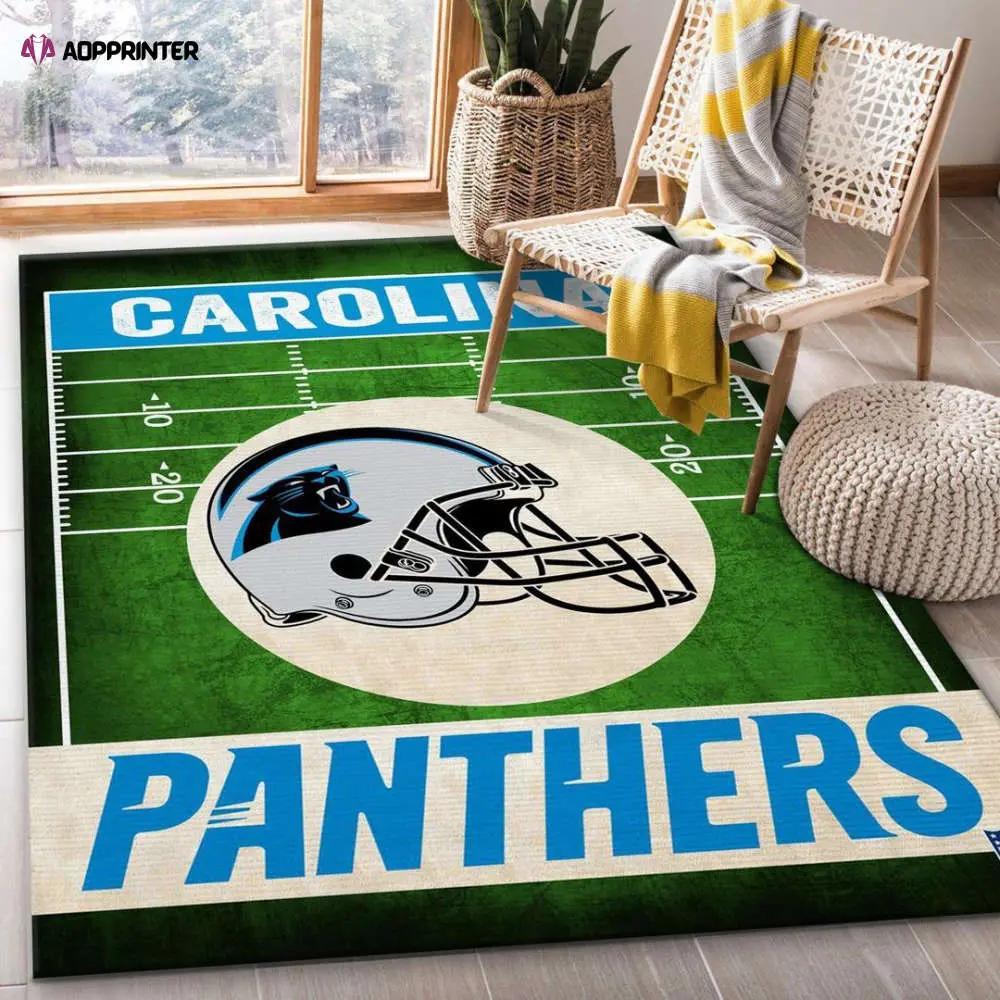 carolina panthers end zone rug living room floor decor fan gifts 3
