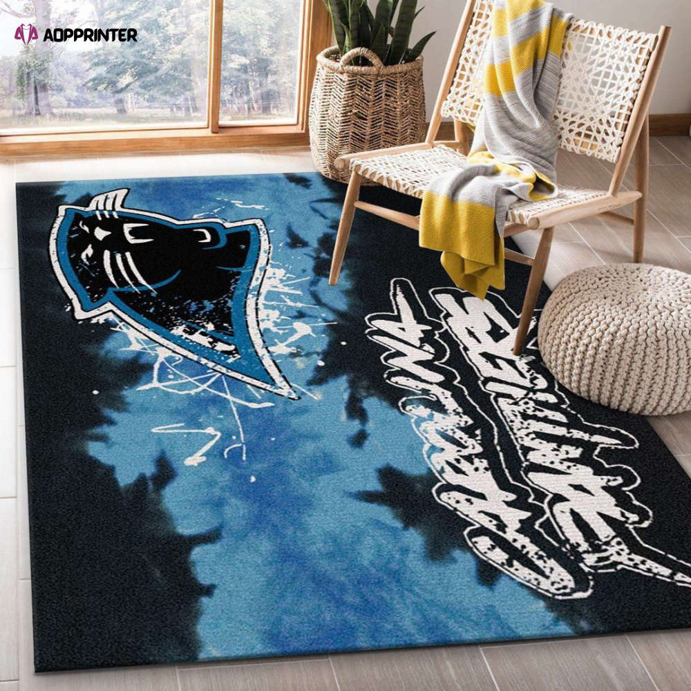 carolina panthers fade rug living room floor decor fan gifts