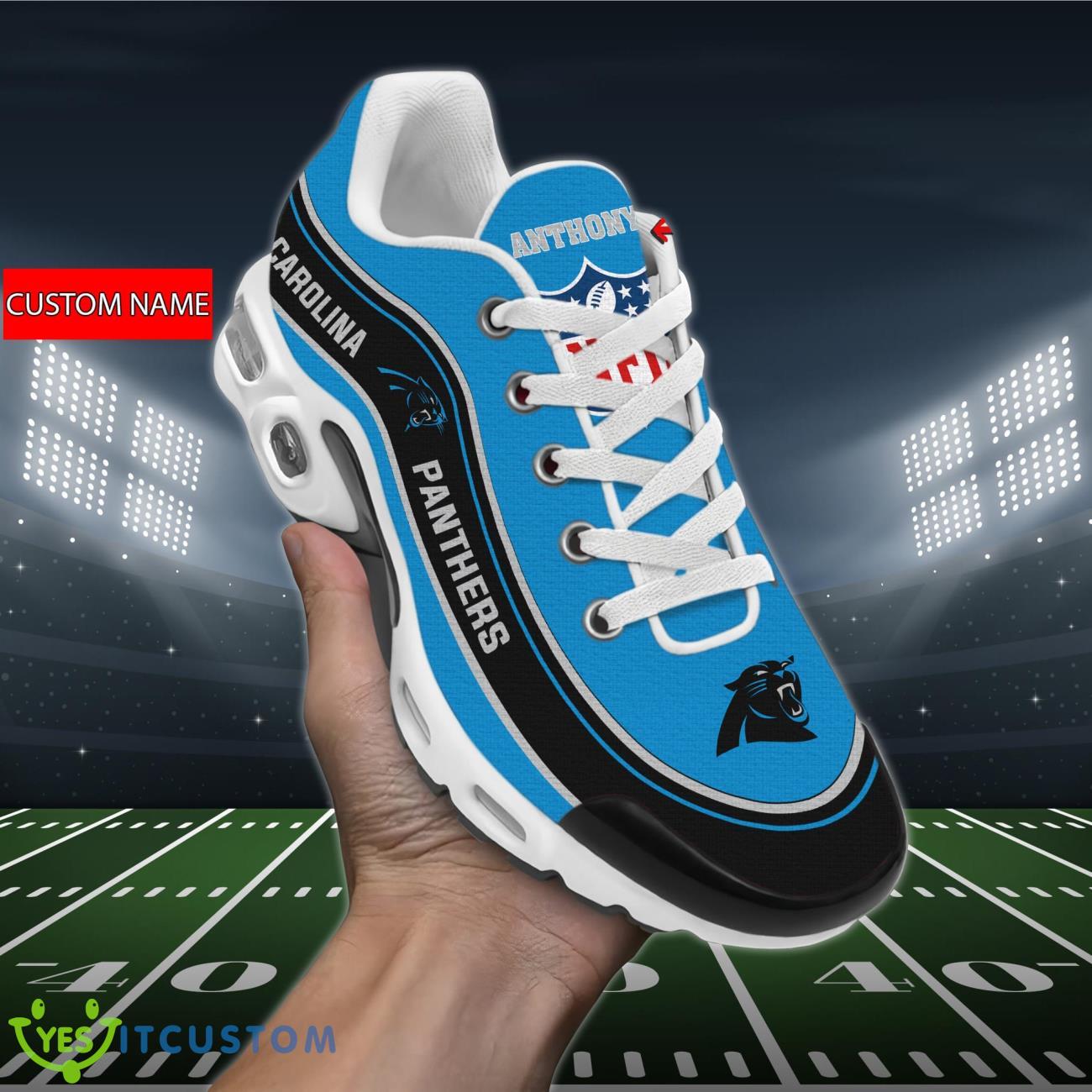 carolina panthers nfl air cushion sports shoes custom name for fans