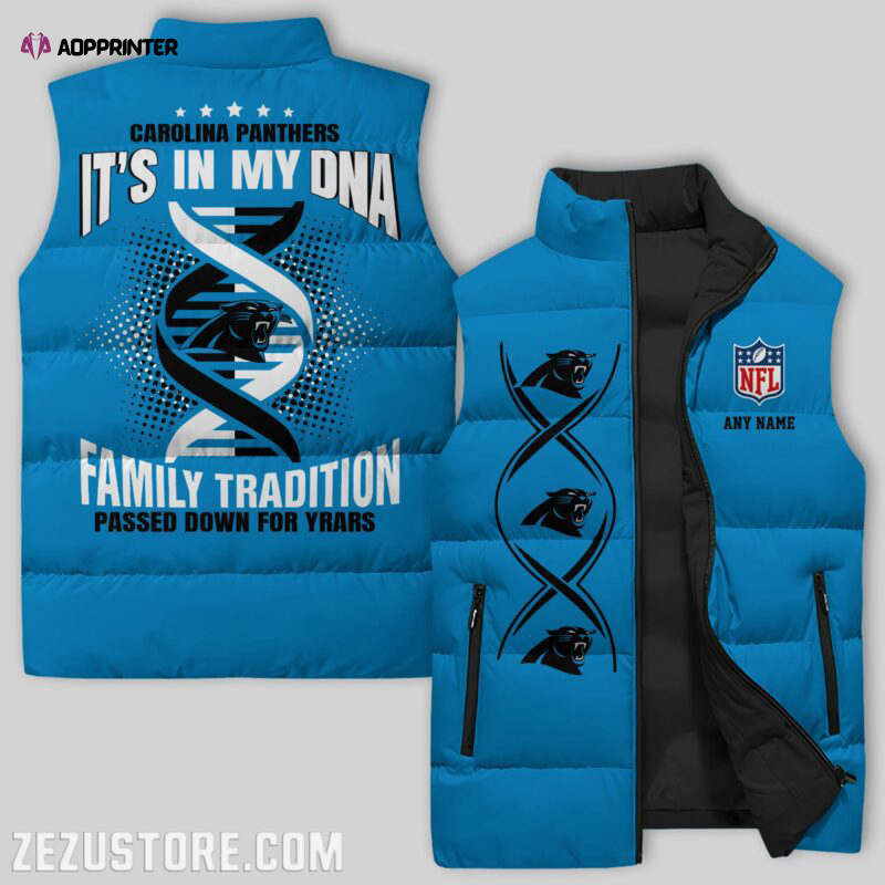 carolina panthers nfl sleeveless puffer jacket custom for fans gifts