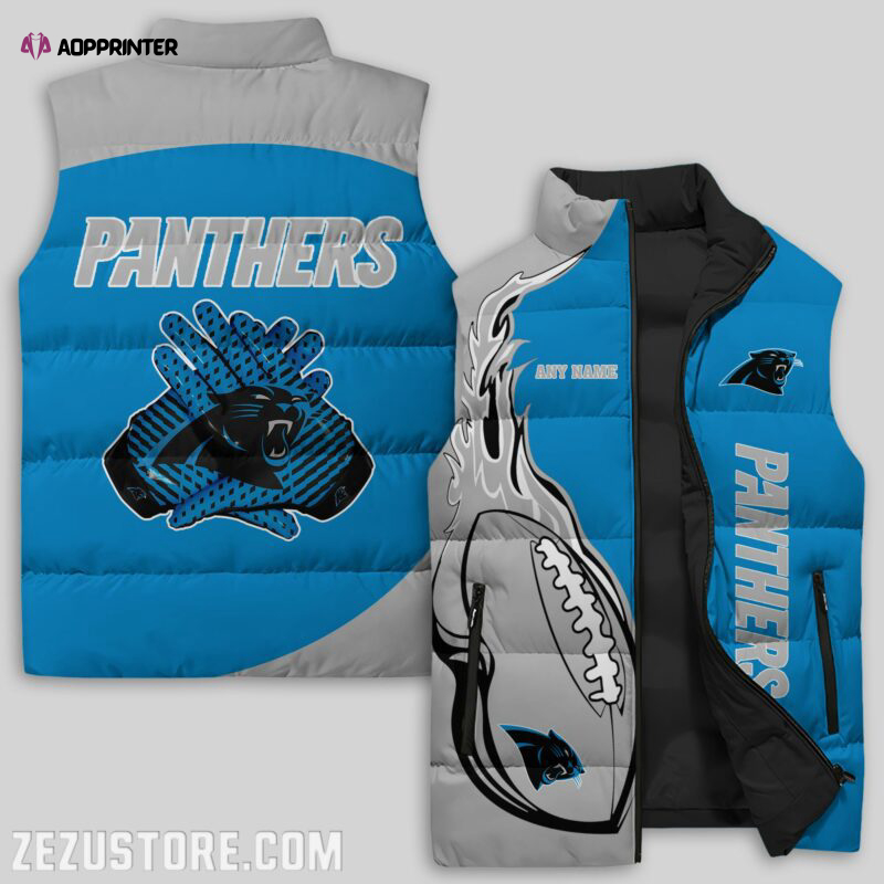 carolina panthers nfl sleeveless puffer jacket custom for fans spj1061