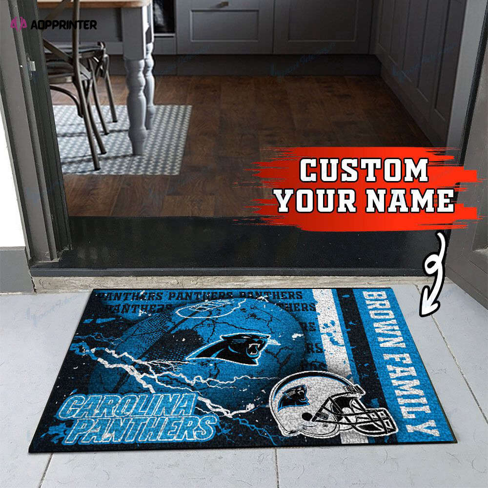 carolina panthers personalized doormat gift for home decor