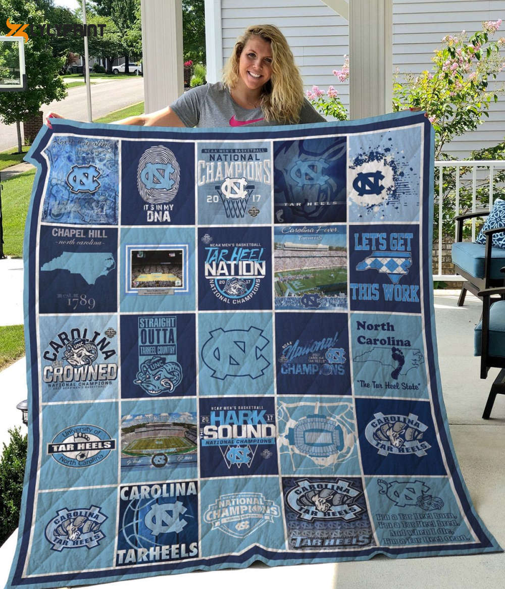 carolina tar heels 2 quilt blanket for fans home decor gift 2 1