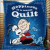 cartoon character snoopy happiness is a warm blanket quilt fan made all season 3d quilt blanket 1487