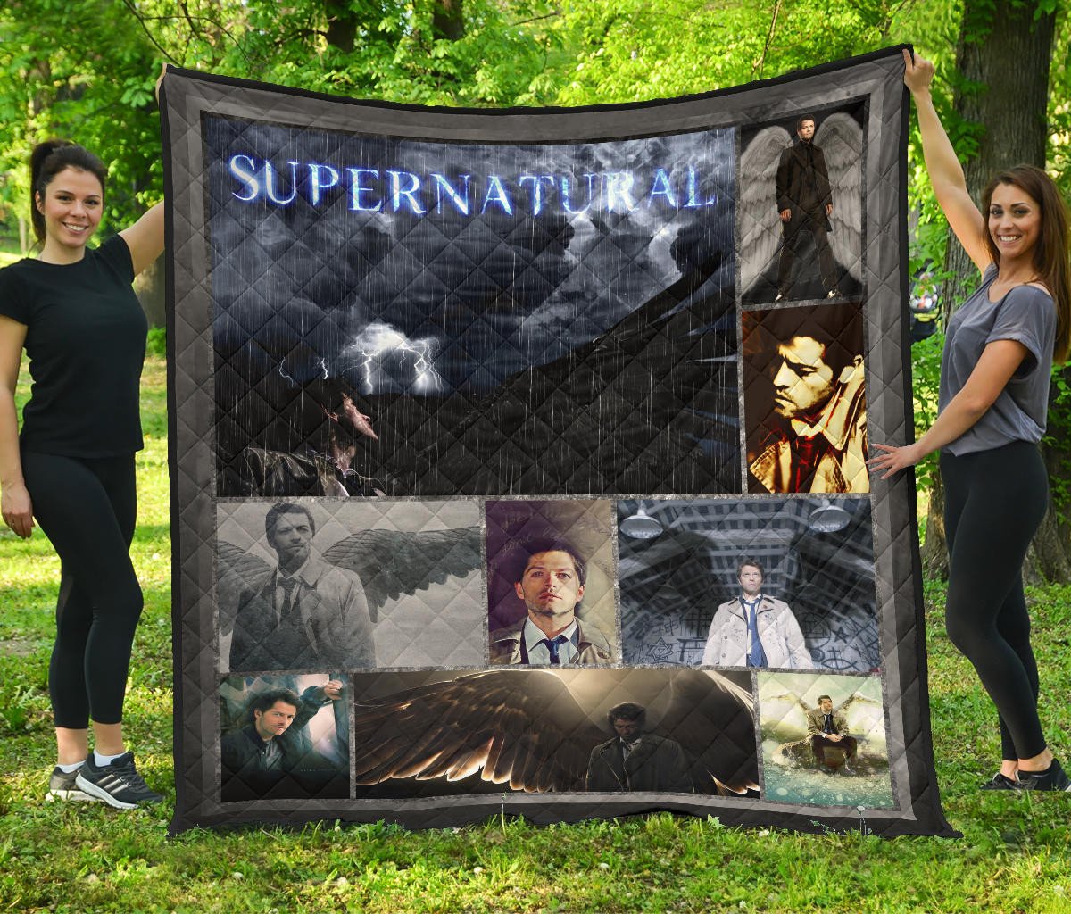 castiel supernatural premium quilt blanket movie home decor custom for fans aibw3