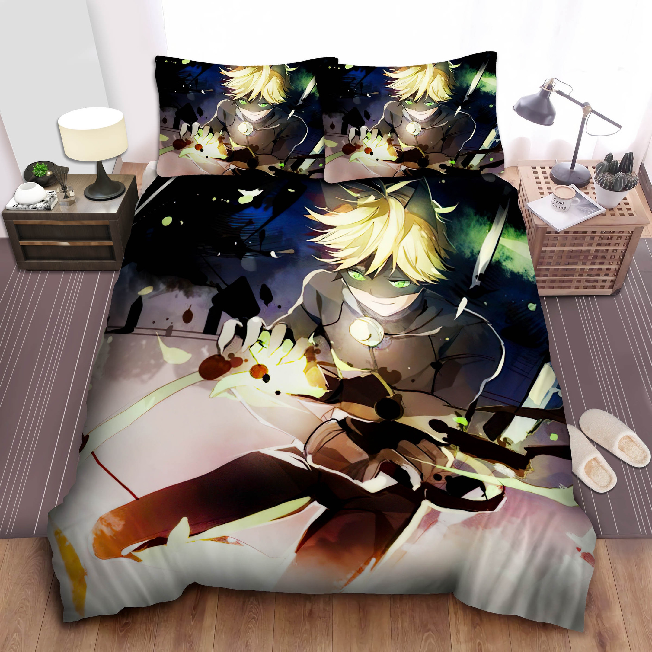 cat noir fighting enemies duvet cover bedroom sets comfortable bedding sets hnidi