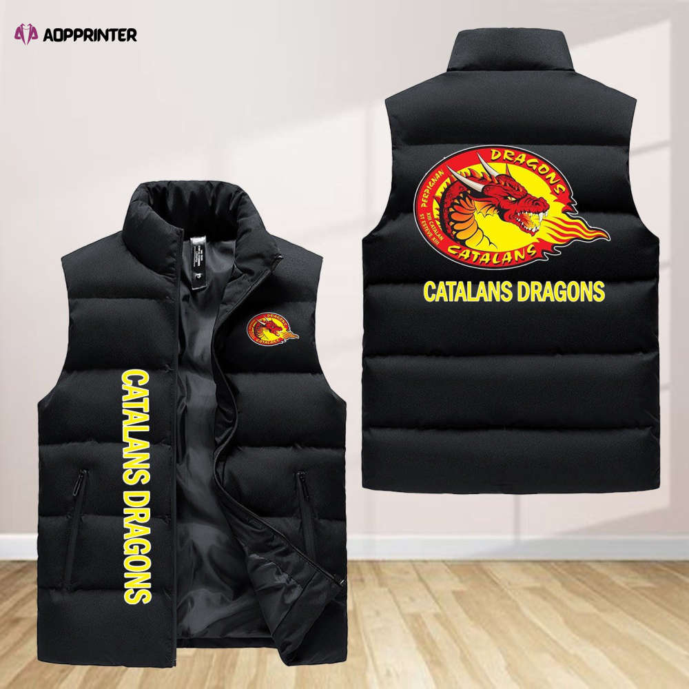 catalans dragons sleeveless puffer jacket custom for fans spj0797