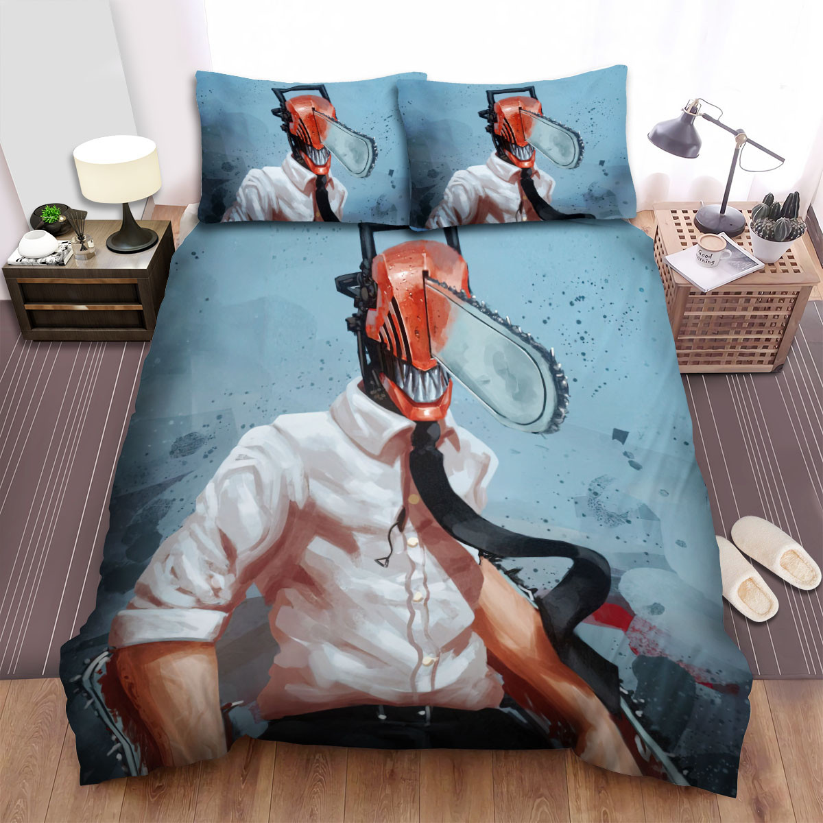 chainsaw man denji transformed hybrid form bed sheets spread duvet cover bedding sets x8ahk