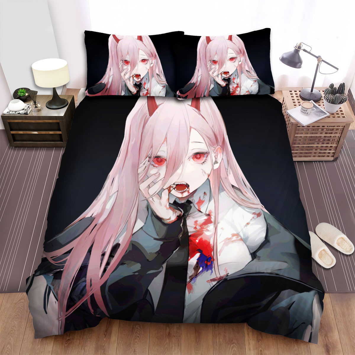 chainsaw man power the blood friend bed sheets spread duvet cover bedding sets ukl5f