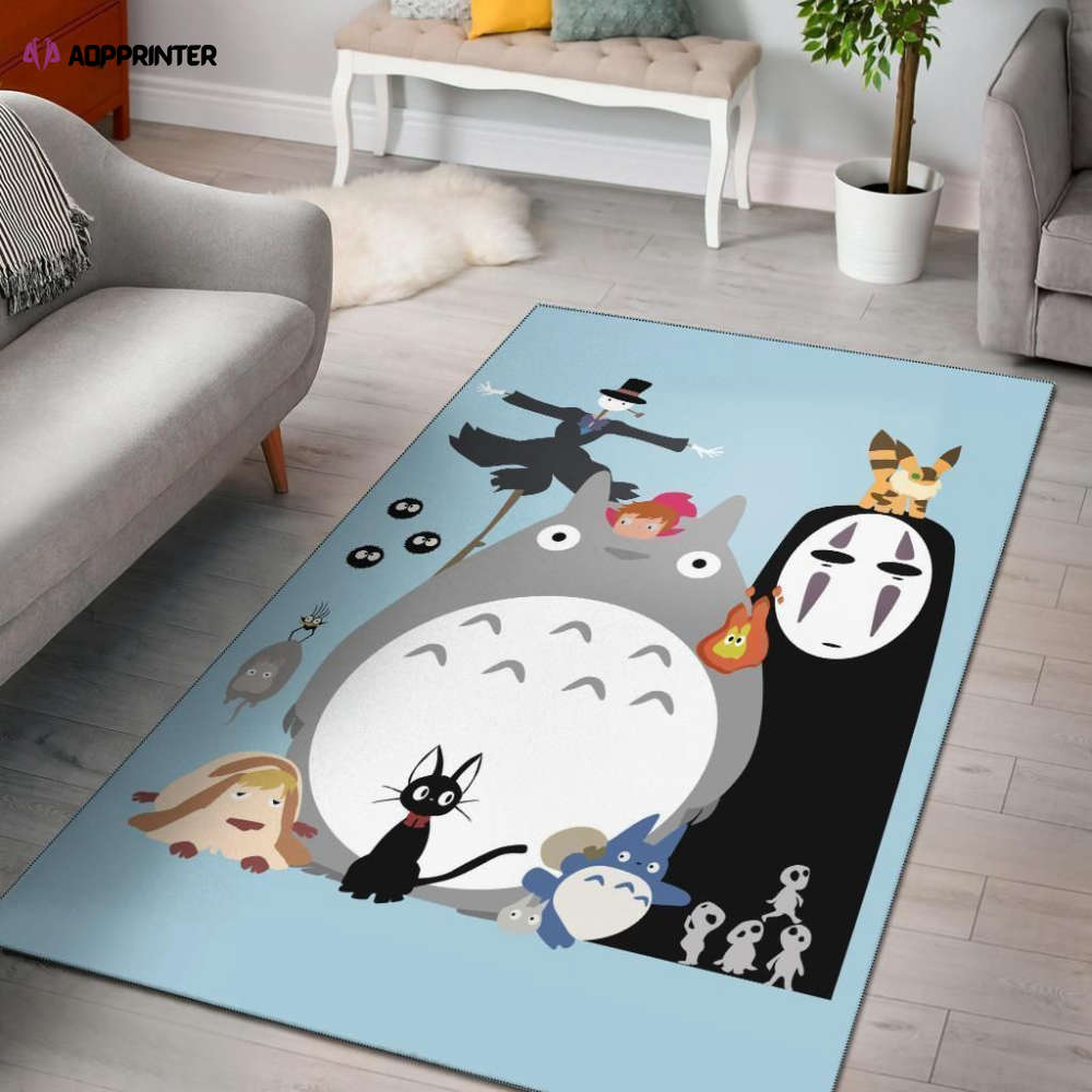 characters in my neighbor totoro rug living room floor decor fan gifts