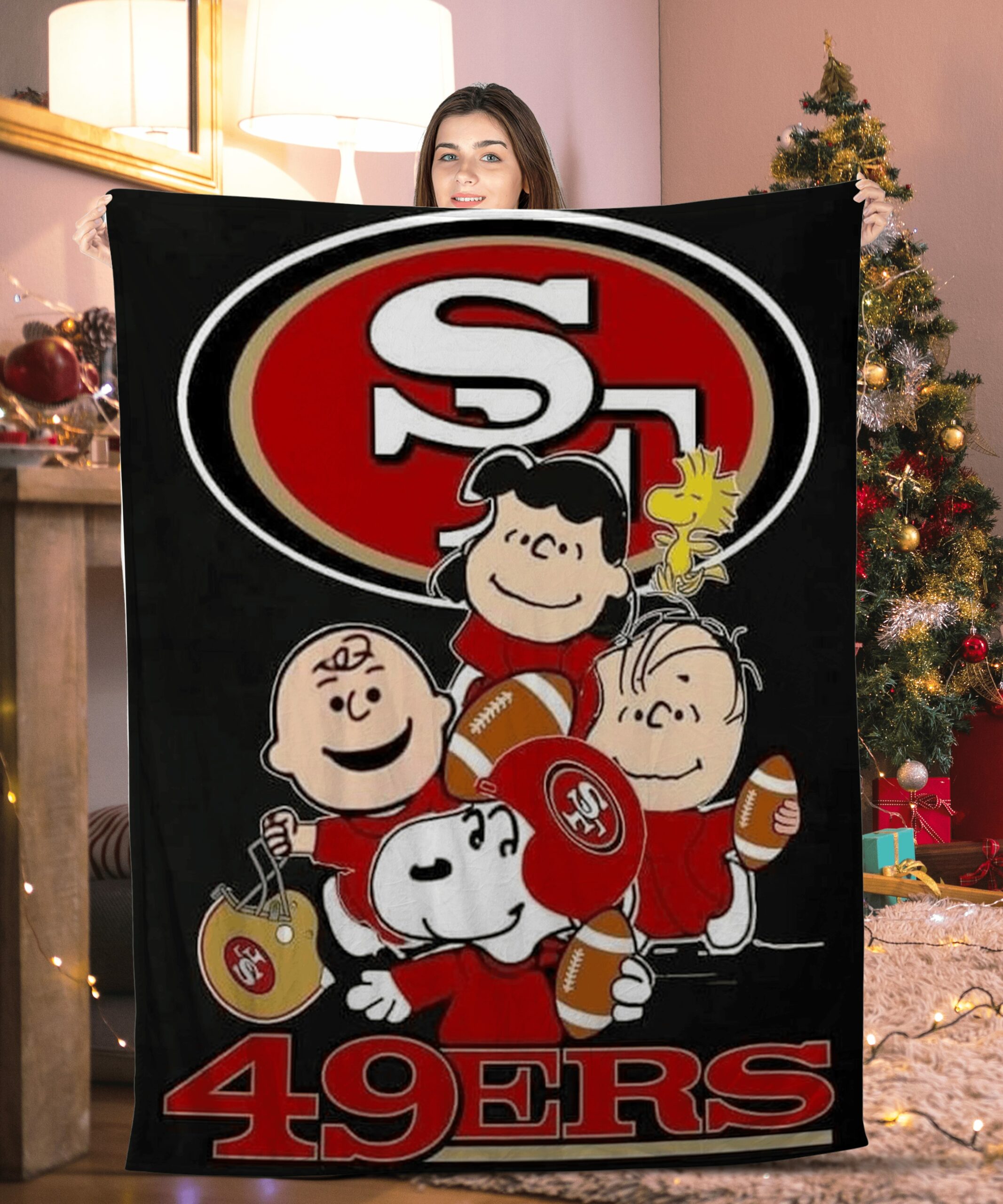 charlie brown family san francisco 49ers blanket ydaht