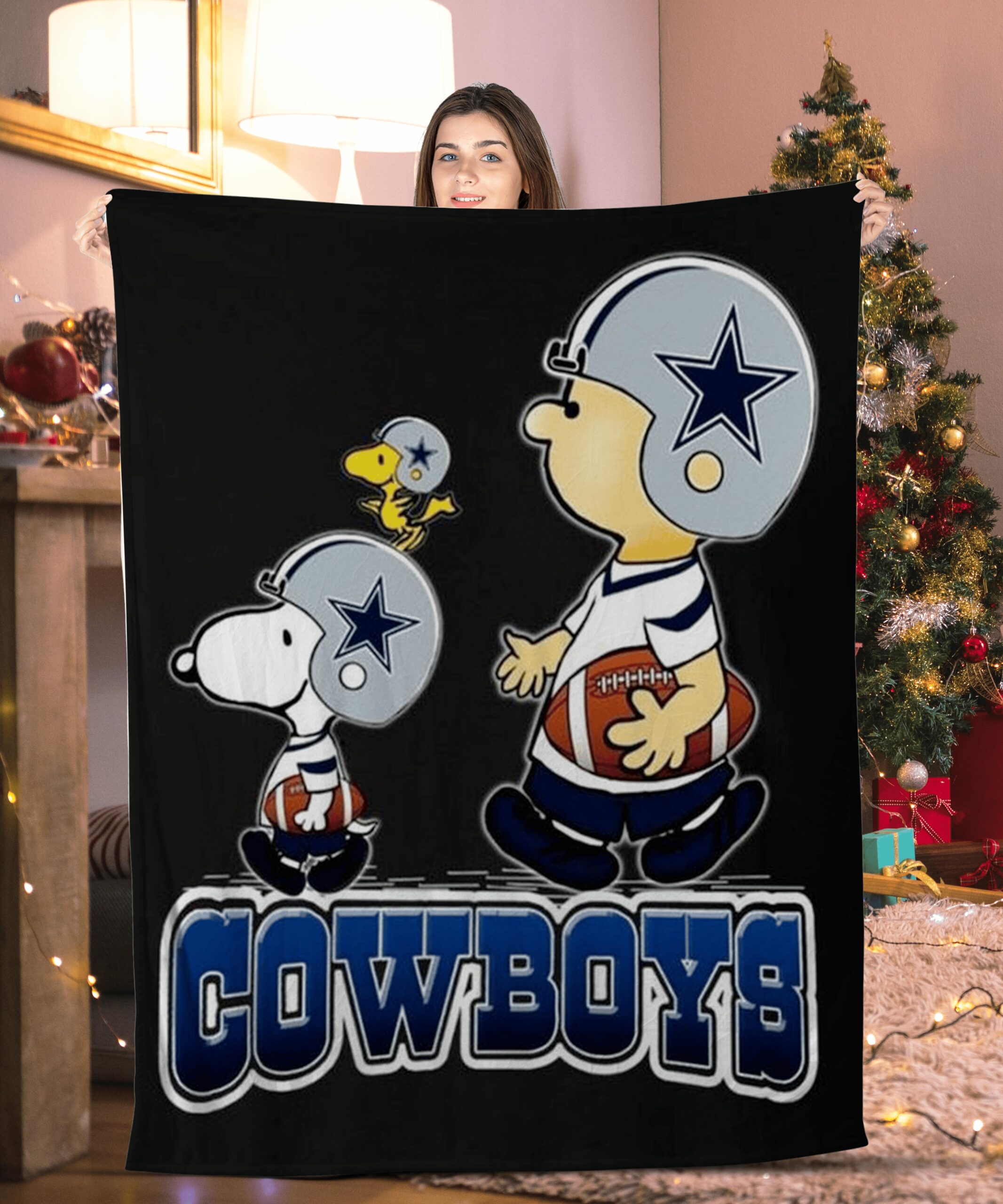 charlie brown snoopy and woodstock dallas cowboys blanket tza4f