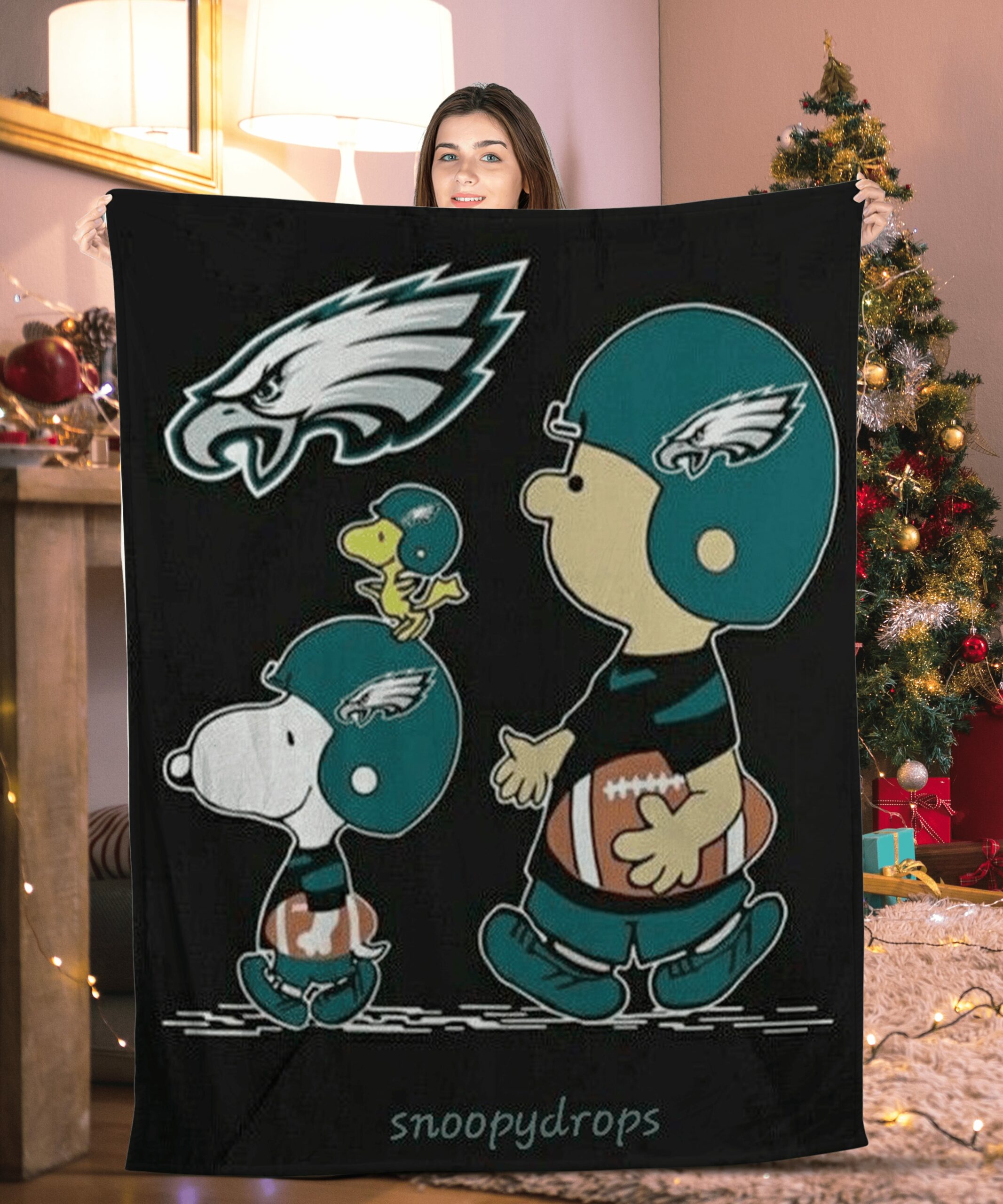 charlie brown snoopy and woodstock philadelphia eagles blanket zxjni