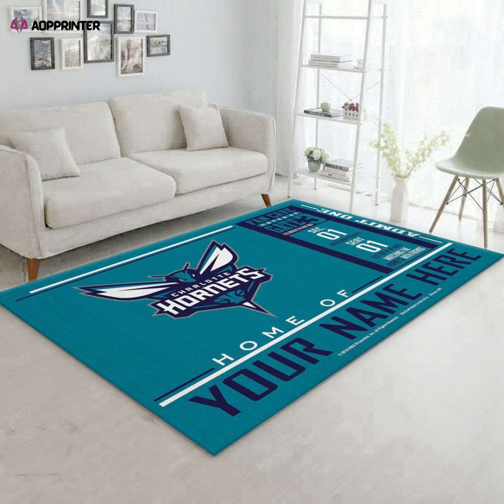 charlotte hornets rug living room floor decor fan gifts 57