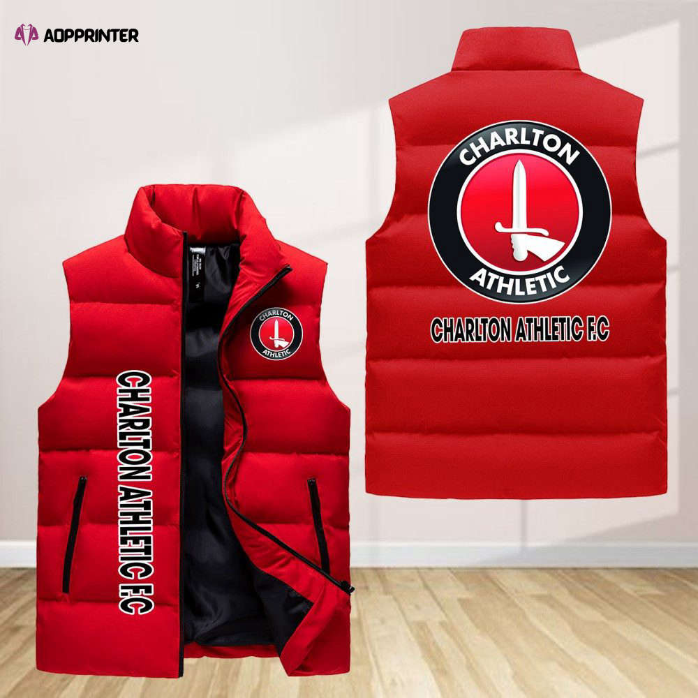 charlton athletic f c sleeveless puffer jacket custom for fans gifts