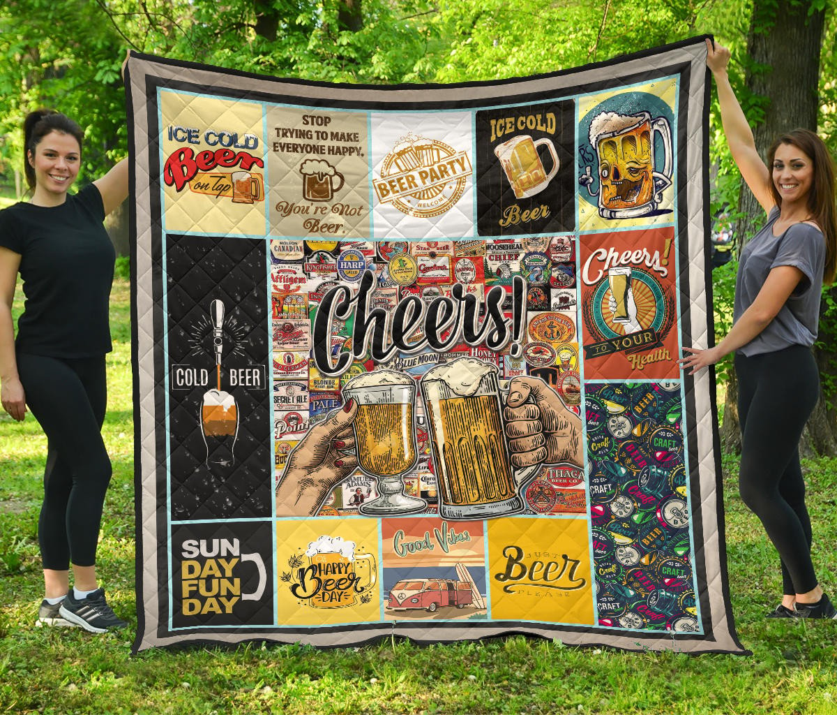 cheers drinking beer premium quilt blanket hobby home decor custom for fans ige7m