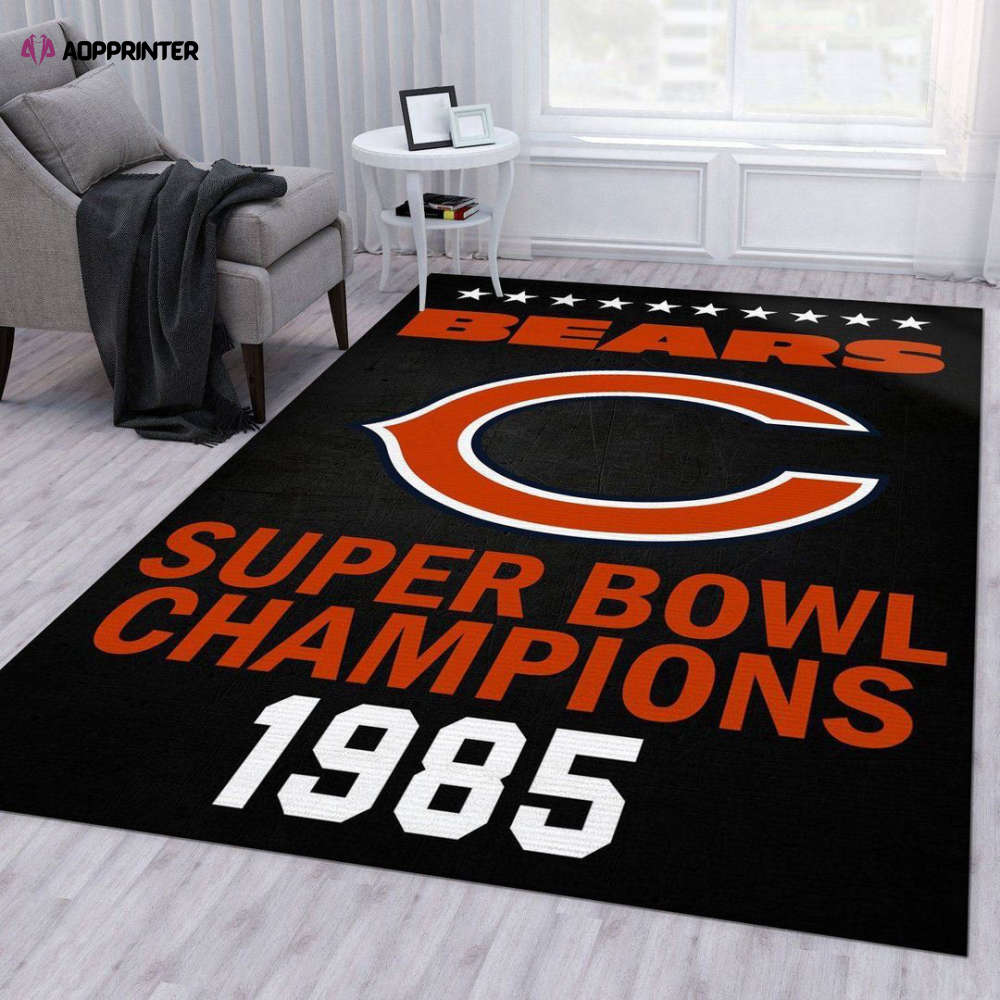 chicago bears 1985 rug living room floor decor fan gifts 3