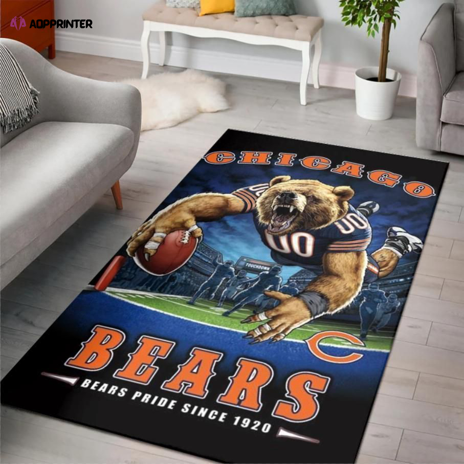 chicago bears 80 years rug living room floor decor fan gifts 3